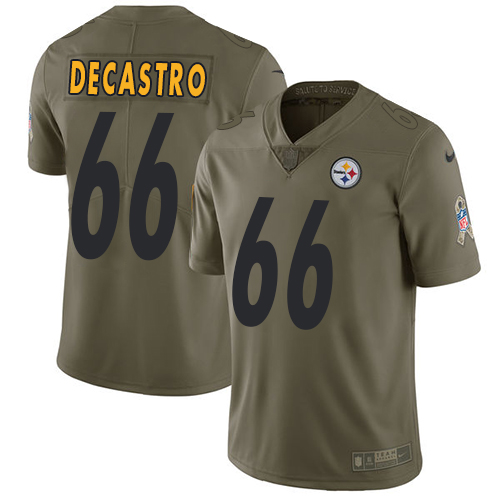Nike Steelers 66 David Decastroi Olive Salute To Service Limited Jersey