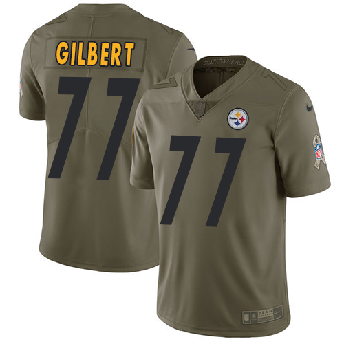 Nike Steelers 77 Marcus Gilberti Olive Salute To Service Limited Jersey