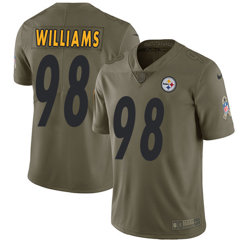 Nike Steelers 98 Vince Williamsi Olive Salute To Service Limited Jersey