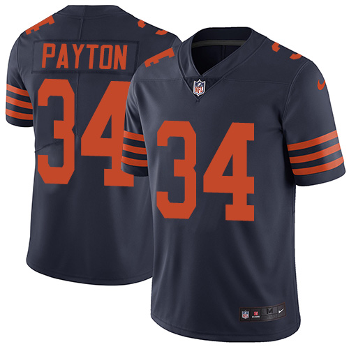 Nike Bears 34 Walter Payton Navy Throwback Youth Vapor Untouchable Player Limited Jersey