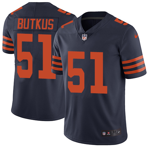 Nike Bears 51 Dick Butkus Navy Throwback Vapor Untouchable Player Limited Jersey