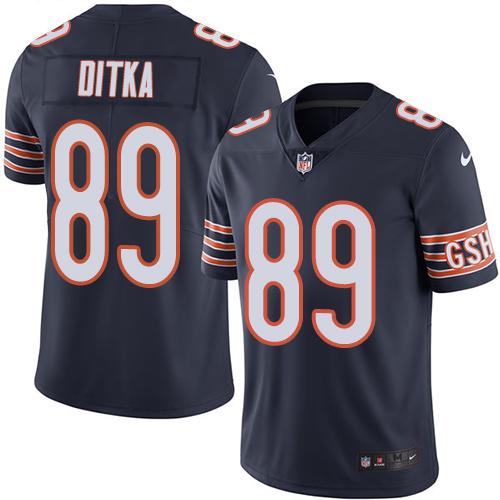 Nike Bears 89 Mike Ditka Navy Vapor Untouchable Player Limited Jersey