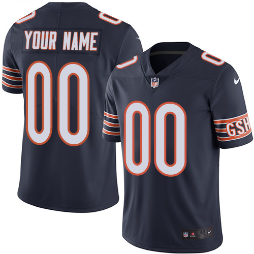 Nike Bears Navy Men's Customized Vapor Untouchable Player Limited Jersey - Click Image to Close