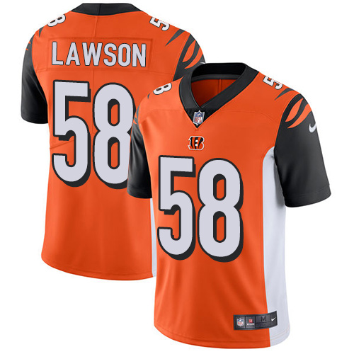 Nike Bengals 58 Carl Lawson Orange Youth Vapor Untouchable Player Limited Jersey - Click Image to Close