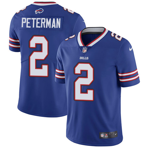 Nike Bills 2 Nathan Peterman Royal Youth Vapor Untouchable Player Limited Jersey