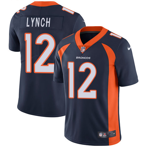 Nike Broncos 12 Paxton Lynch Navy Vapor Untouchable Player Limited Jersey