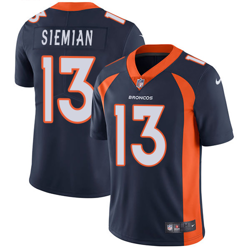 Nike Broncos 13 Trevor Siemian Navy Vapor Untouchable Player Limited Jersey