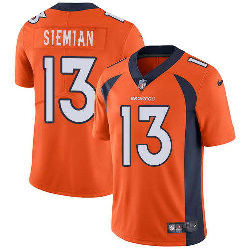 Nike Broncos 13 Trevor Siemian Orange Youth Vapor Untouchable Player Limited Jersey