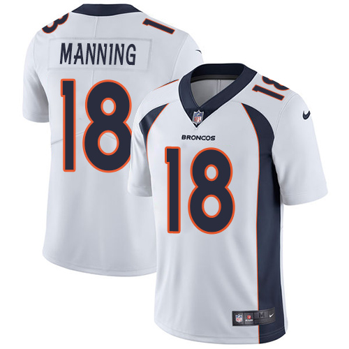 Nike Broncos 18 Peyton Manning White Vapor Untouchable Player Limited Jersey