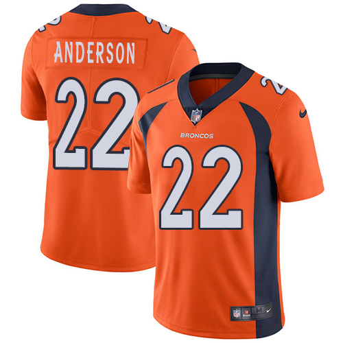 Nike Broncos 22 C.J. Anderson Orange Youth Vapor Untouchable Player Limited Jersey
