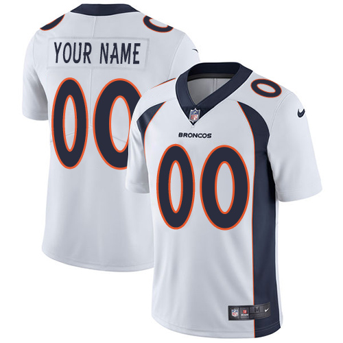 Nike Broncos White Men's Customized Vapor Untouchable Player Limited Jersey