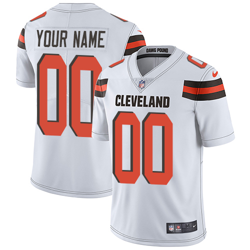 Nike Browns White Men's Customized Vapor Untouchable Player Limited Jersey