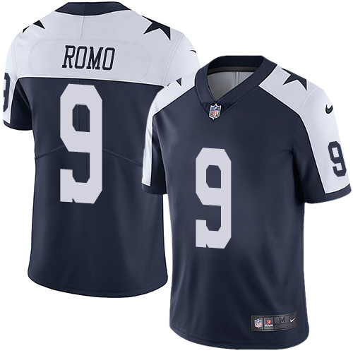 Nike Cowboys 9 Tony Romo Navy Throwback Youth Vapor Untouchable Player Limited Jersey