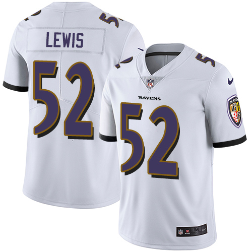 Nike Ravens 52 Ray Lewis White Vapor Untouchable Player Limited Jersey