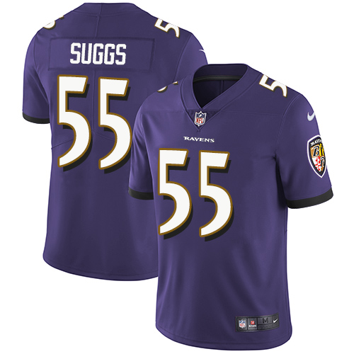 Nike Ravens 55 Terrell Suggs Purple Vapor Untouchable Player Limited Jersey