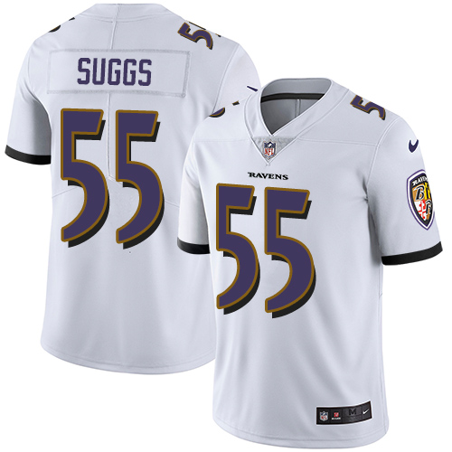 Nike Ravens 55 Terrell Suggs White Vapor Untouchable Player Limited Jersey