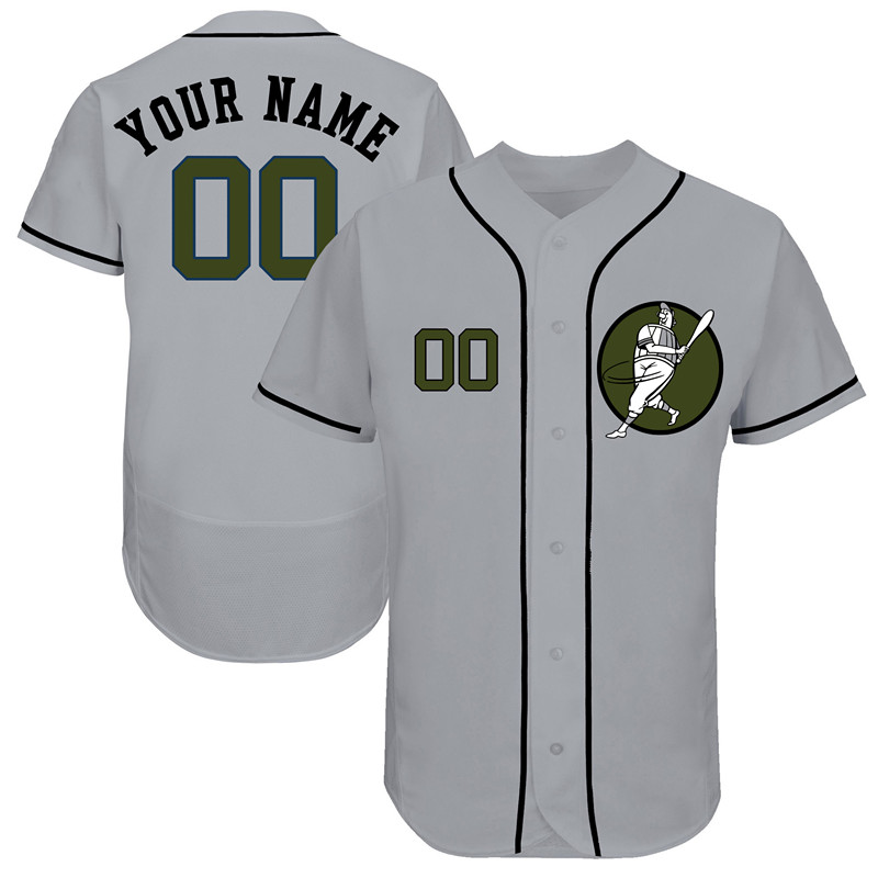 Astros Gray Men's Customized Green Logo Flexbase New Design Jersey