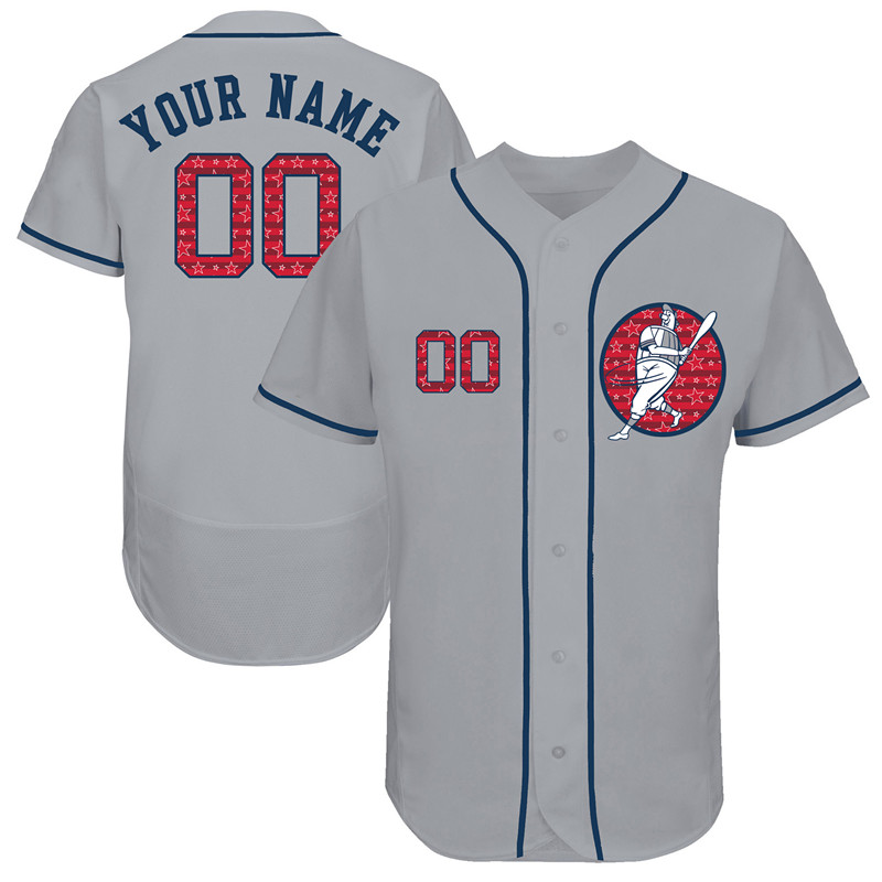 Astros White Men's Customized Red Logo Flexbase New Design Jersey