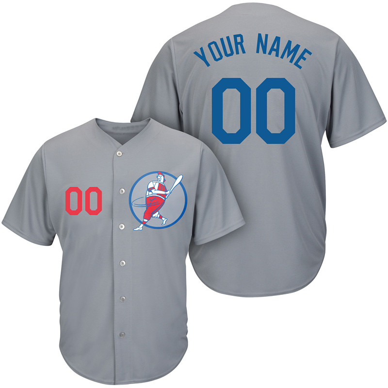 Dodgers Gray Men's Customized New Design Jersey