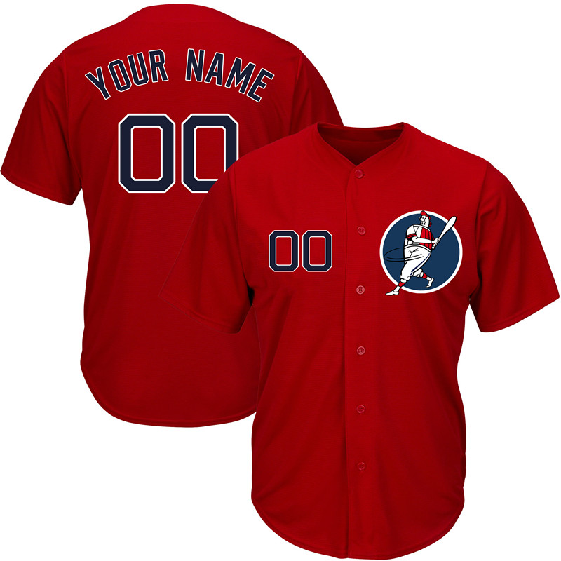 Red Sox Red Men's Customized New Design Jersey