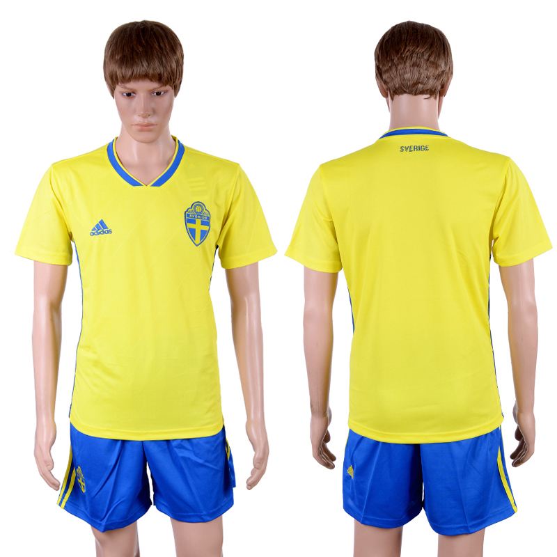 Sweden Home 2018 FIFA World Cup Soccer Jersey - Click Image to Close