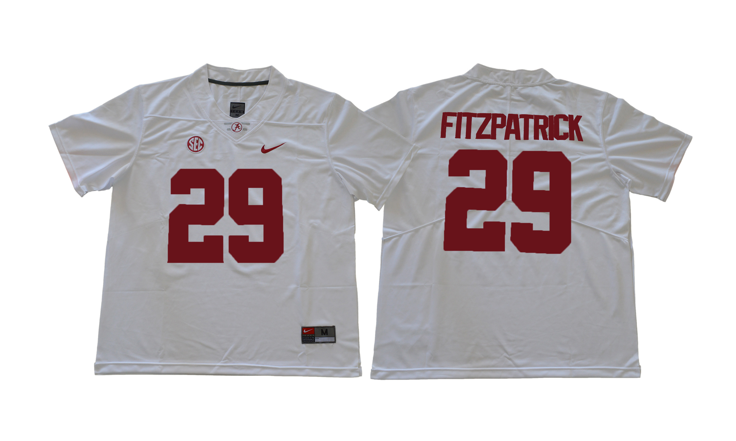 Alabama Crimson Tide 29 Minkah Fitzpatrick White College Football Jersey