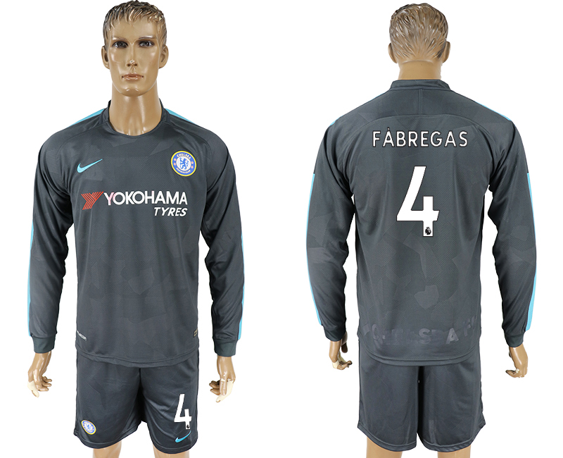 2017-18 Chelsea 4 FABREGAS Third Away Long Sleeve Soccer Jersey