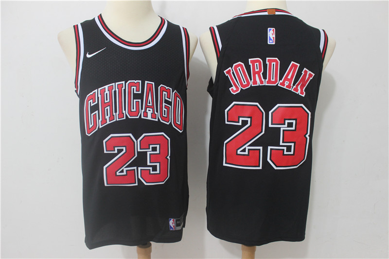 Bulls 23 Michael Jordan Black Authentic Jersey - Click Image to Close