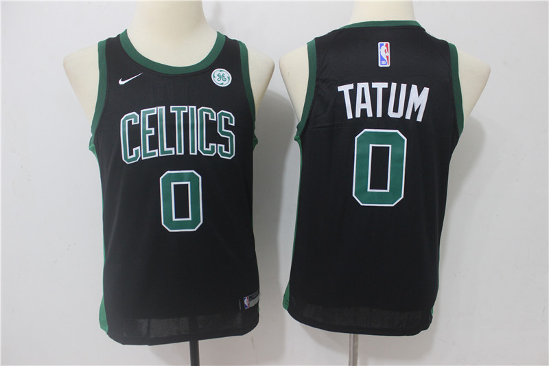 Celtics 0 Jayson Tatum Black Youth Nike Swingman Jersey - Click Image to Close