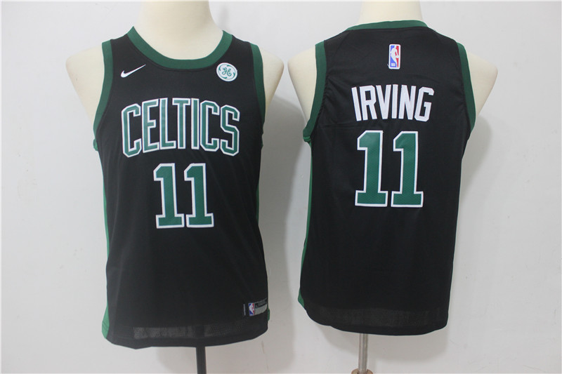 Celtics 11 Kyrie Irving Black Youth Nike Swingman Jersey