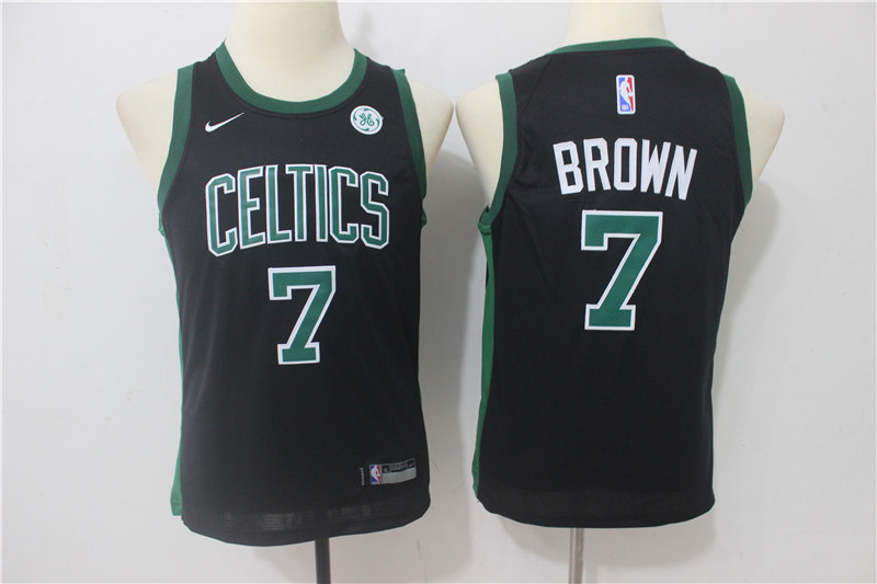 Celtics 7 Jaylen Brown Black Youth Nike Swingman Jersey