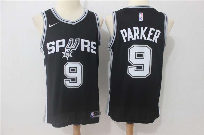 Spurs 9 Tony Parker Black Nike Swingman Jersey