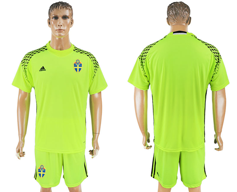 Sweden Fluorescent Green Goalkeeper 2018 FIFA World Cup Soccer Jersey
