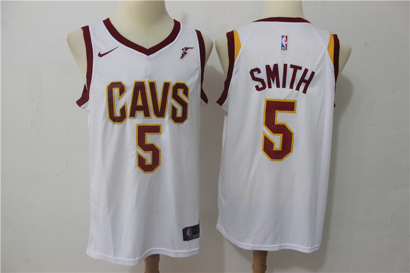 Cavaliers 5 J.R. Smith White Nike Swingman Jersey