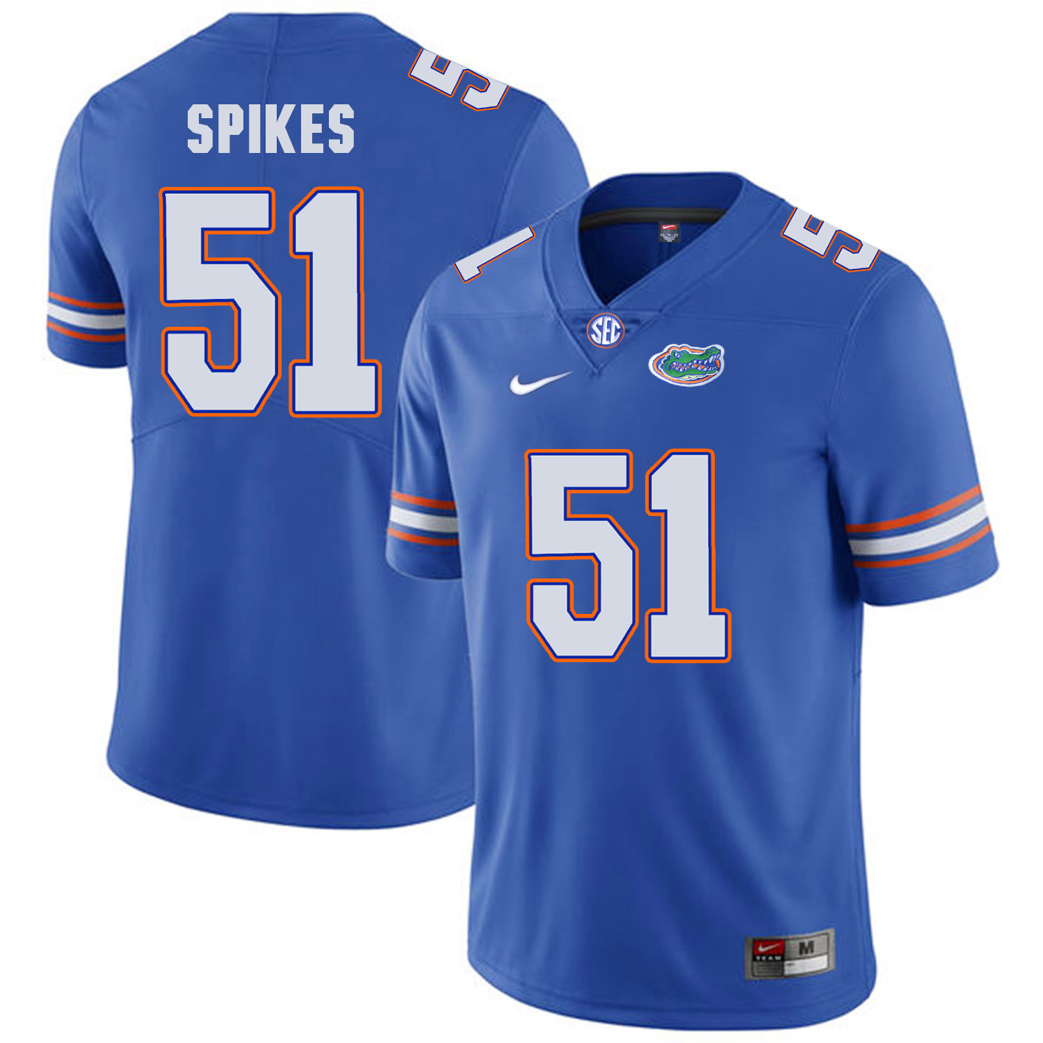 Florida Gators 51 Brandon Spikes Blue College Football Jersey - Click Image to Close