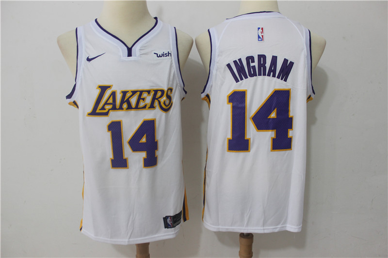 Lakers 14 Brandon Ingram White Nike Swingman Jersey