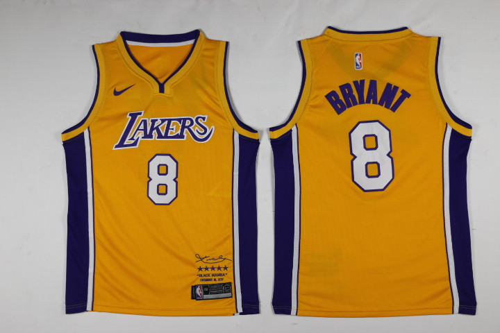 Lakers 8 kobe Bryant Yellow Black Mamba Nike Swingman Jersey