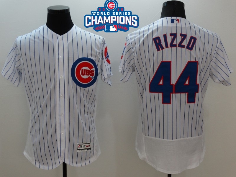 Cubs 44 Anthony Rizzo White 2016 World Series Champions Flexbase Jersey