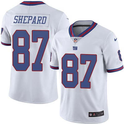 Nike Giants 87 Sterling Shepard White Color Rush Limited Jersey