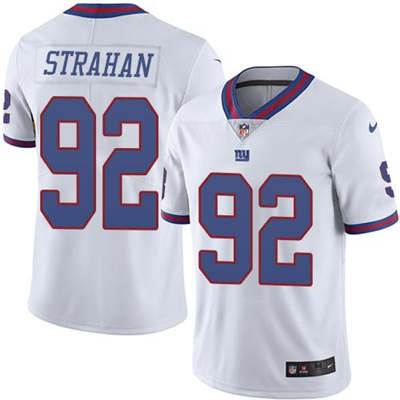 Nike Giants 92 Michael Strahan White Color Rush Limited Jersey