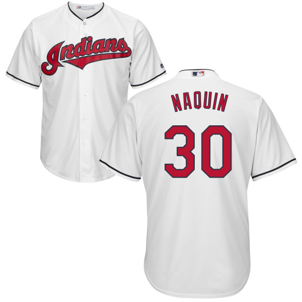 Indians 30 Tyler Naquin White New Cool Base Jersey