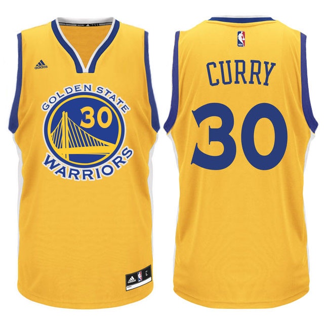 Warriors 30 Stephen Curry Gold Swingman Jersey