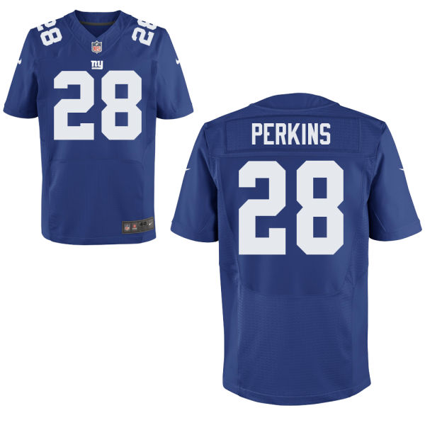 Nike Giants 28 Paul Perkins Blue Elite Jersey