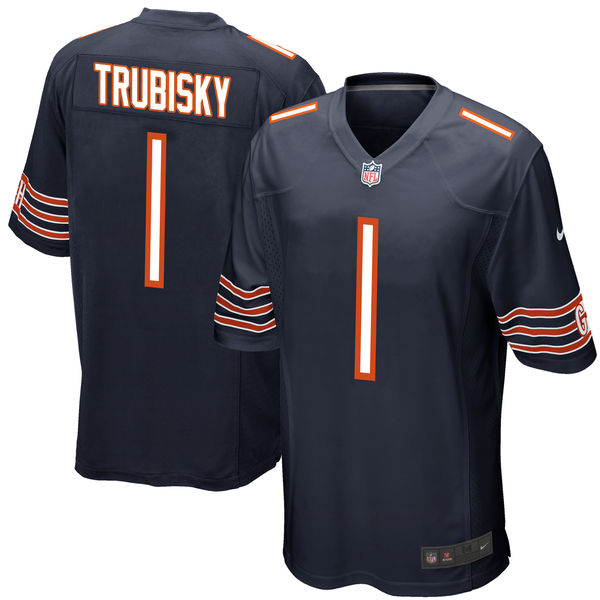 Nike Chicago Bears Mitchell Trubisky Navy 2017 Draft Pick Elite Jersey