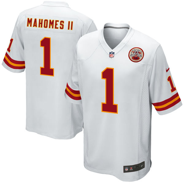 Nike Kansas City Chiefs Patrick Mahomes II White 2017 Draft Pick Elite Jersey