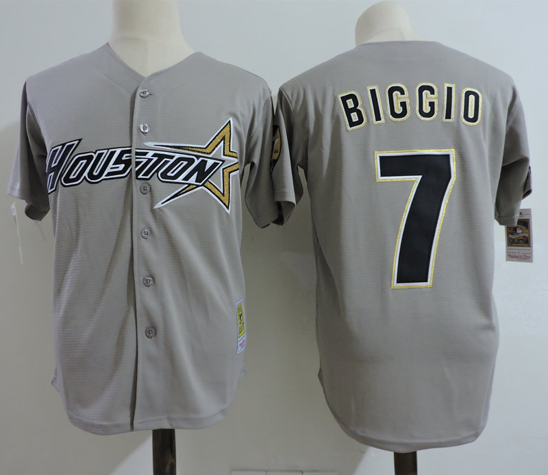 Astros 7 Craig Biggio Gray Cooperstown Collection Jersey - Click Image to Close
