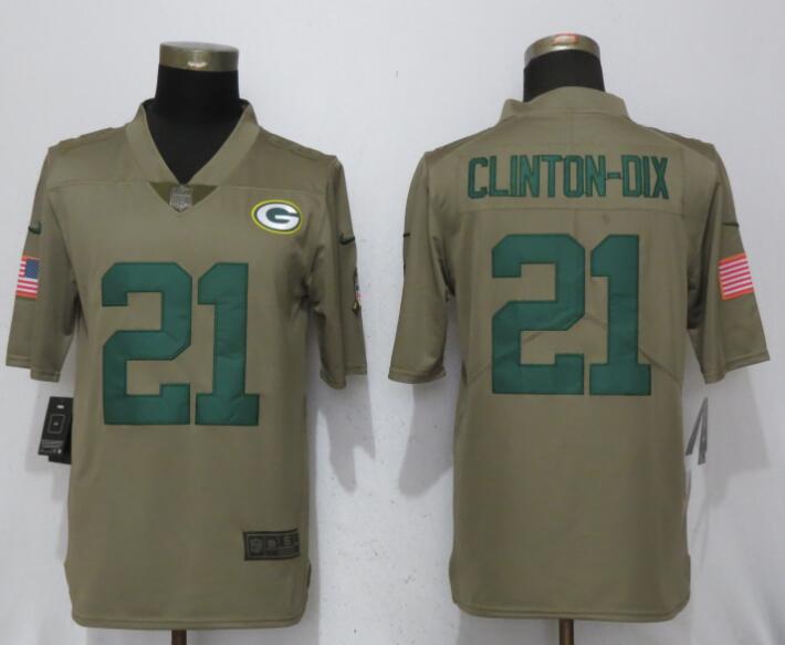 Nike Packers 21 Haha Clinton-Dix Olive Salute To Service Limited Jersey