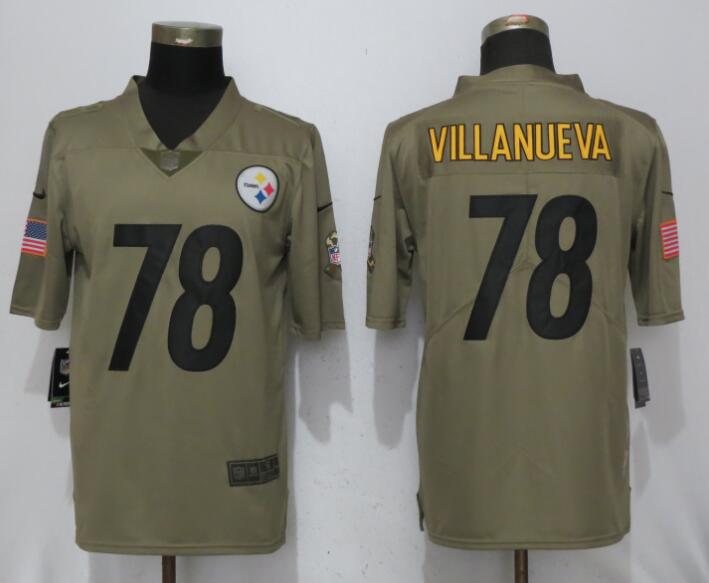 Nike Steelers 78 Alejandro Villanueva Olive Salute To Service Limited Jersey