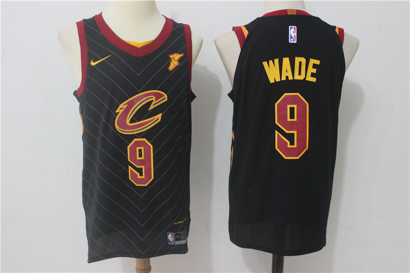 Cavaliers 9 Dwyane Wade Black Nike Authentic Jersey