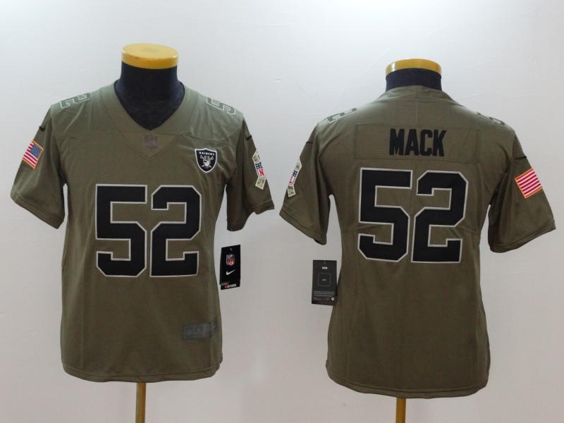 Nike Raiders 52 Khalil Mack Youth Olive Salute To Service Limited Jersey